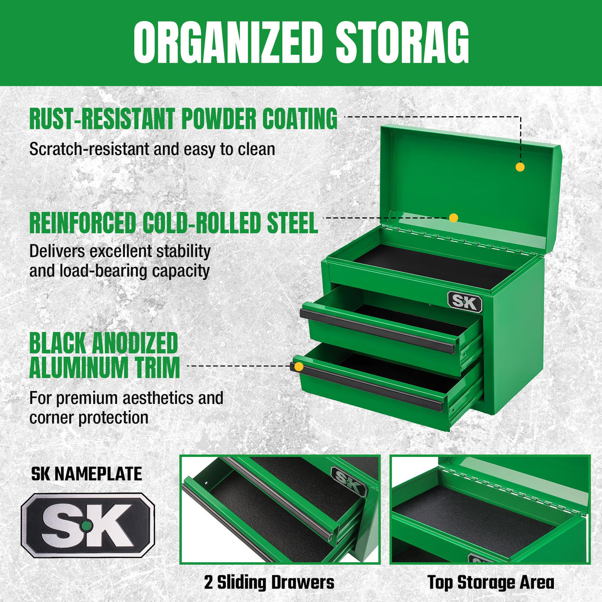 Mini Metal Tool Box with 2 Drawers J320
