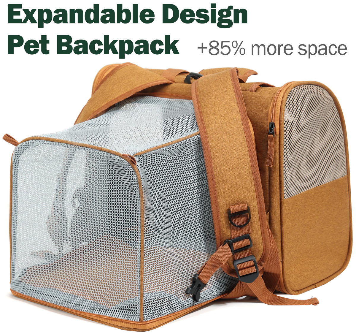 Brown Expandable Cat Backpack K983
